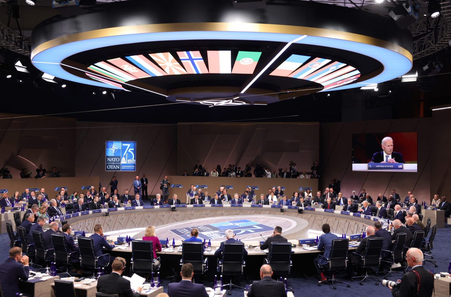 World leaders attend the 2024 NATO Summit In Washington, D.C. on July 10.
