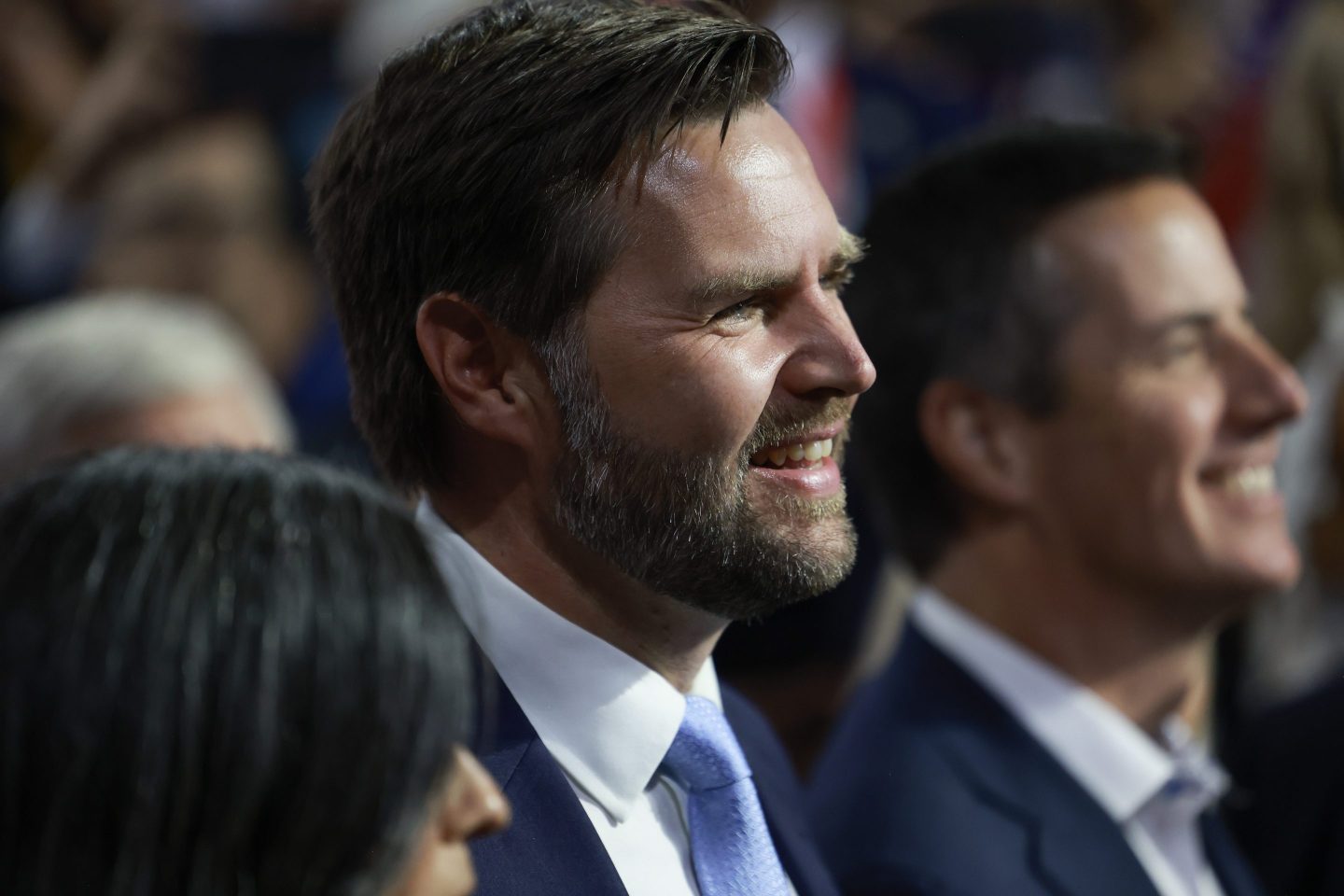 J.D. Vance smiles at Republican National Convention.