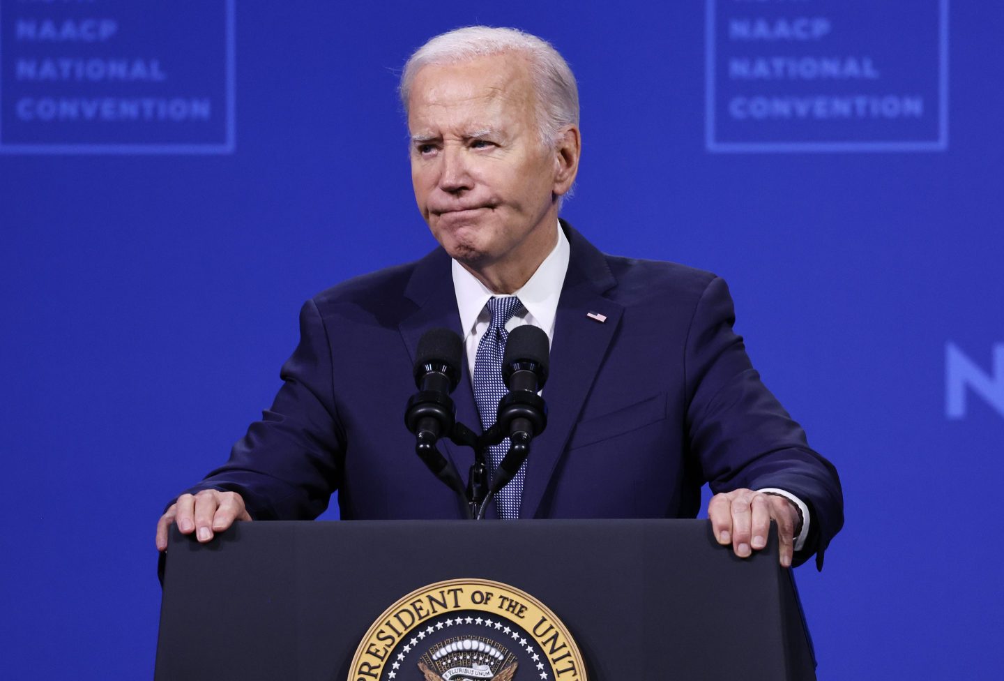 U.S. President Joe Biden speaks at the 115th NAACP National Convention