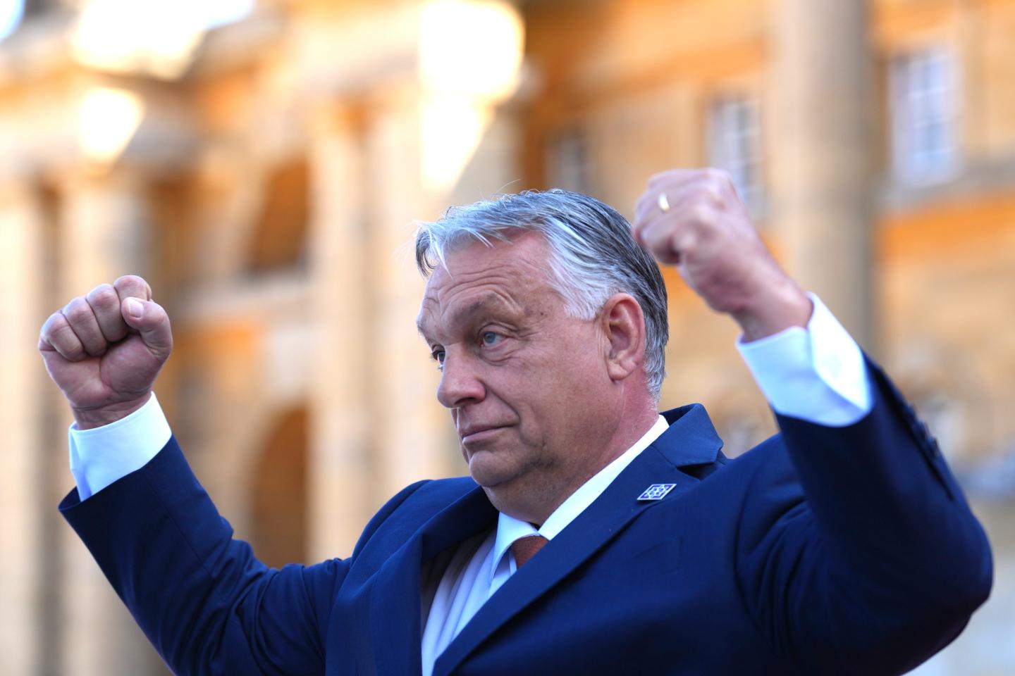 WOODSTOCK, ENGLAND - JULY 18: Prime Minister of Hungary Viktor Orbán arrives for the European Political Community Summit at Blenheim Palace on July 18, 2024 in Woodstock, England. At the 4th European Political Community Summit, Europe’s leaders will focus on energy, infrastructures, connectivity, cybersecurity, countering disinformation and migration. (Photo by Carl Court/Getty Images)