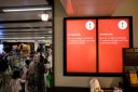 red screens at airport