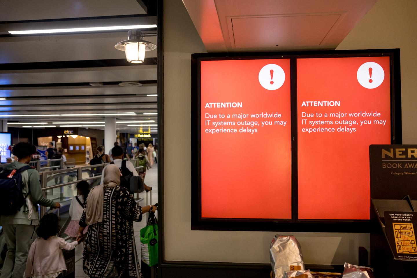 red screens at airport