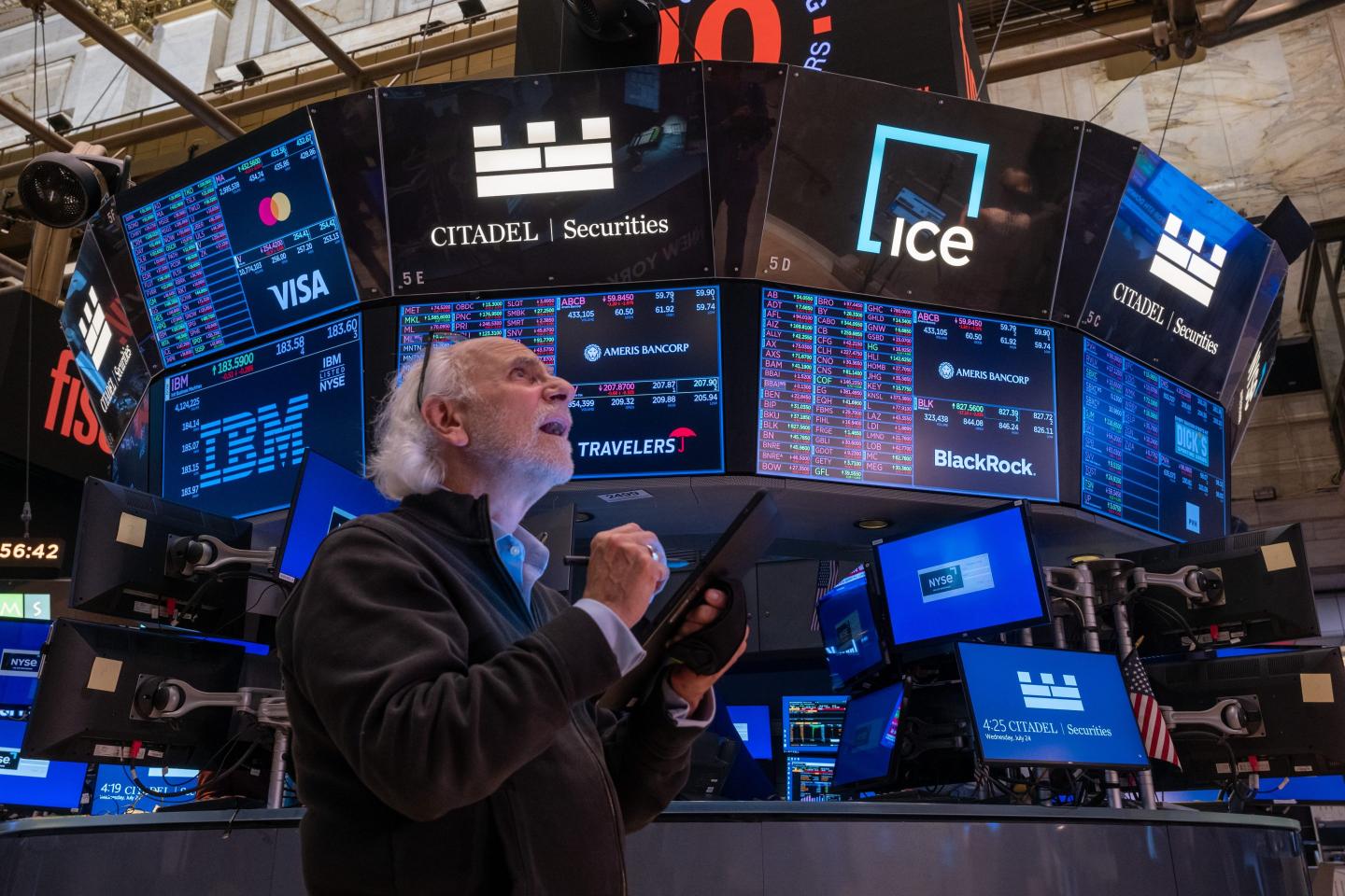 Trader at the New York Stock Exchange