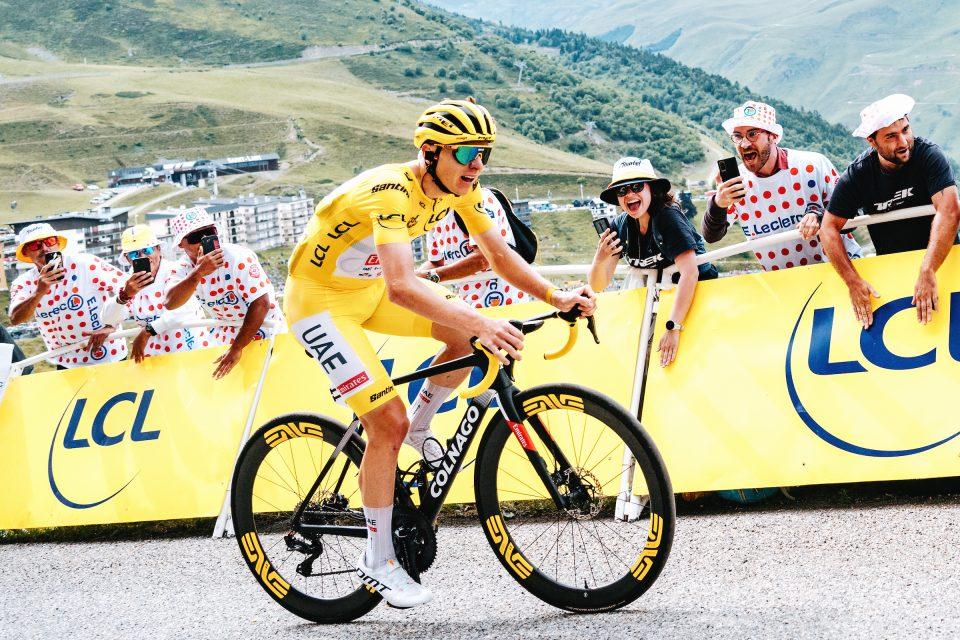 Tour de France leader Tadej Pogačar has been riding the Colnago V4RS this season.
