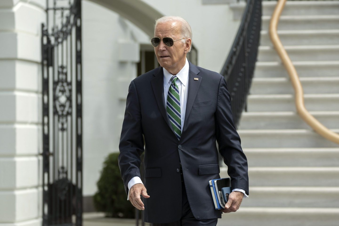 Joe Biden walking with a purpose
