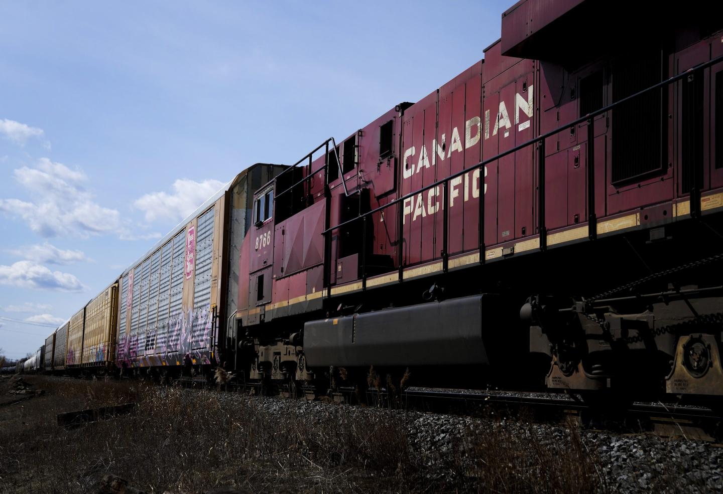 train cars at rail yard