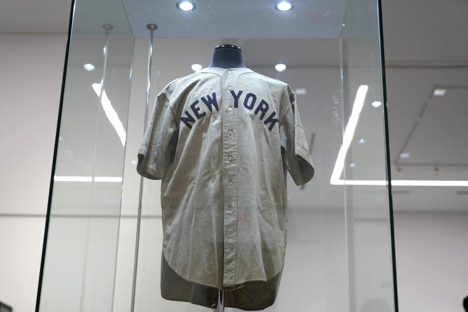 Yankees jersey on display