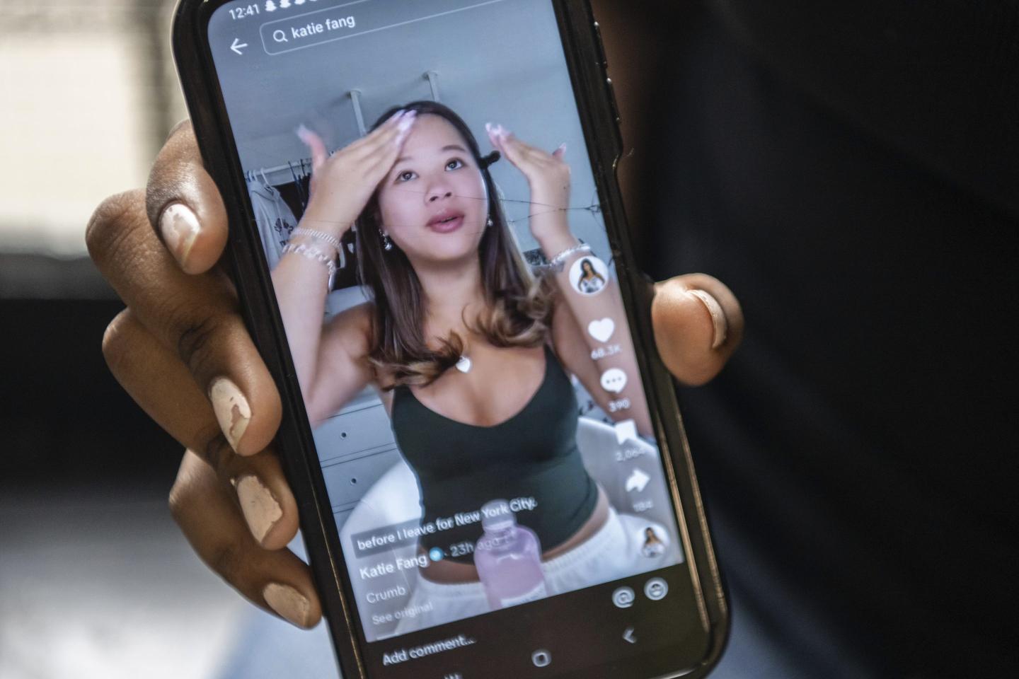 TikTok video on phone