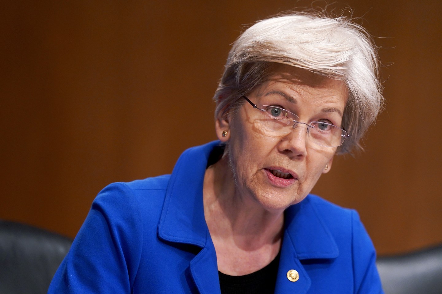 Senator Elizabeth Warren at a hearing in Washington DC on March 7, 2024.