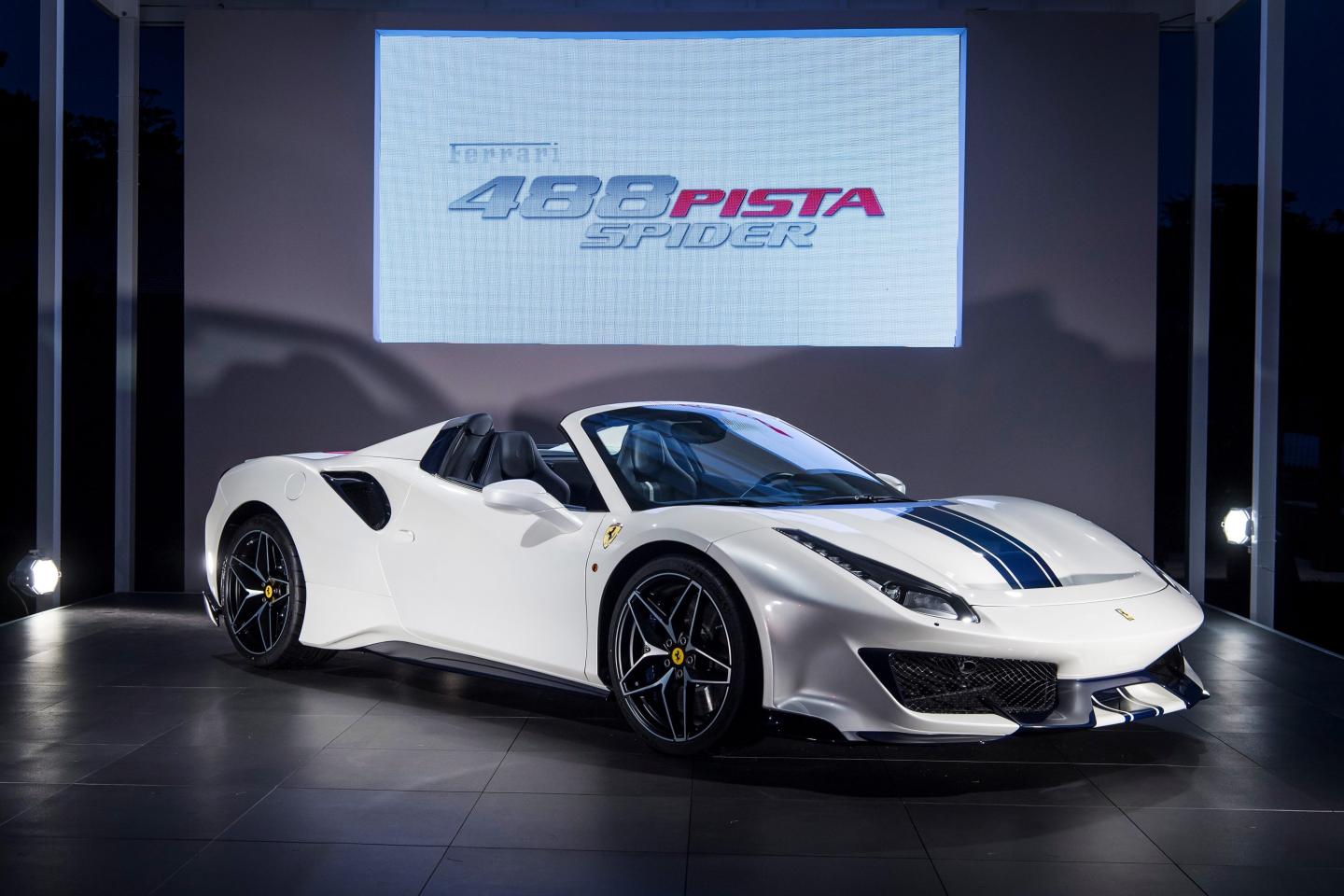 A Ferrari NV 488 Pista Spider vehicle