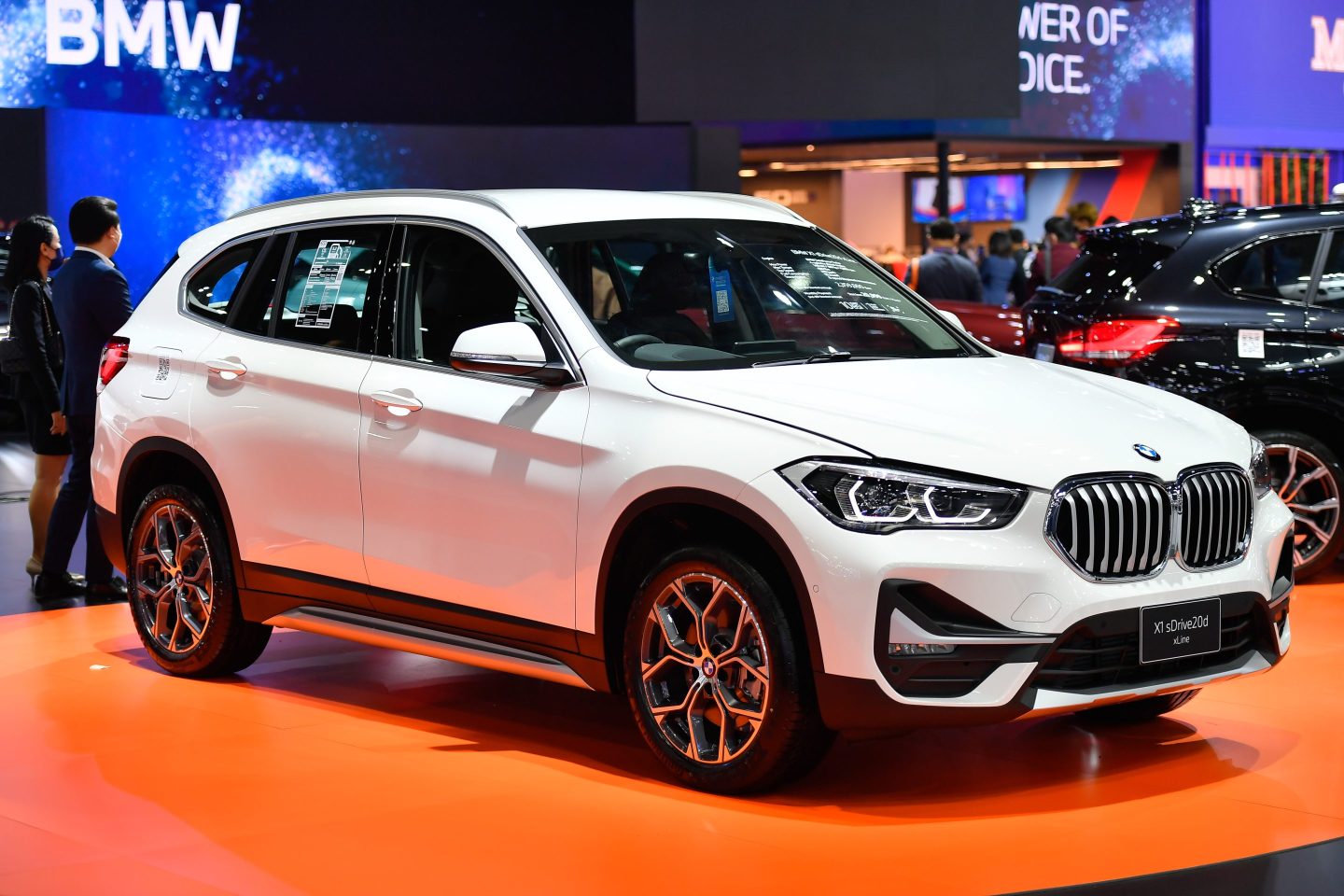 A BMW X1 car sits in a showroom in Thailand