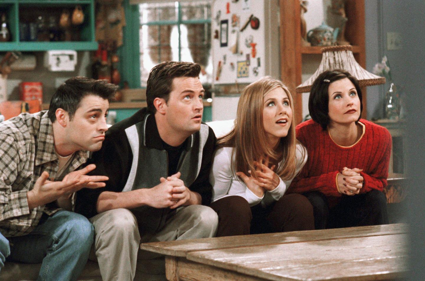 Matthew Perry, second from left, on the NBC show "Friends."