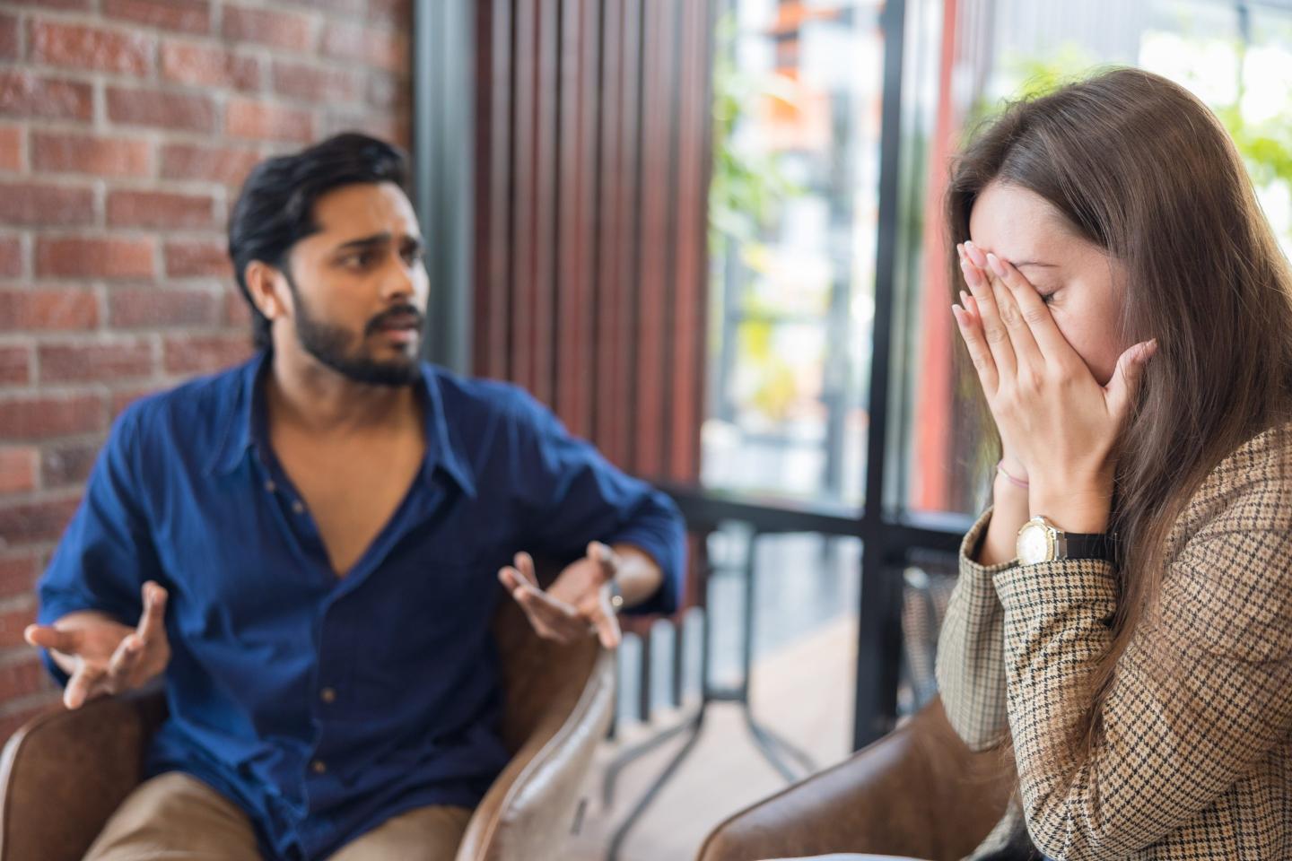 young couple arguing