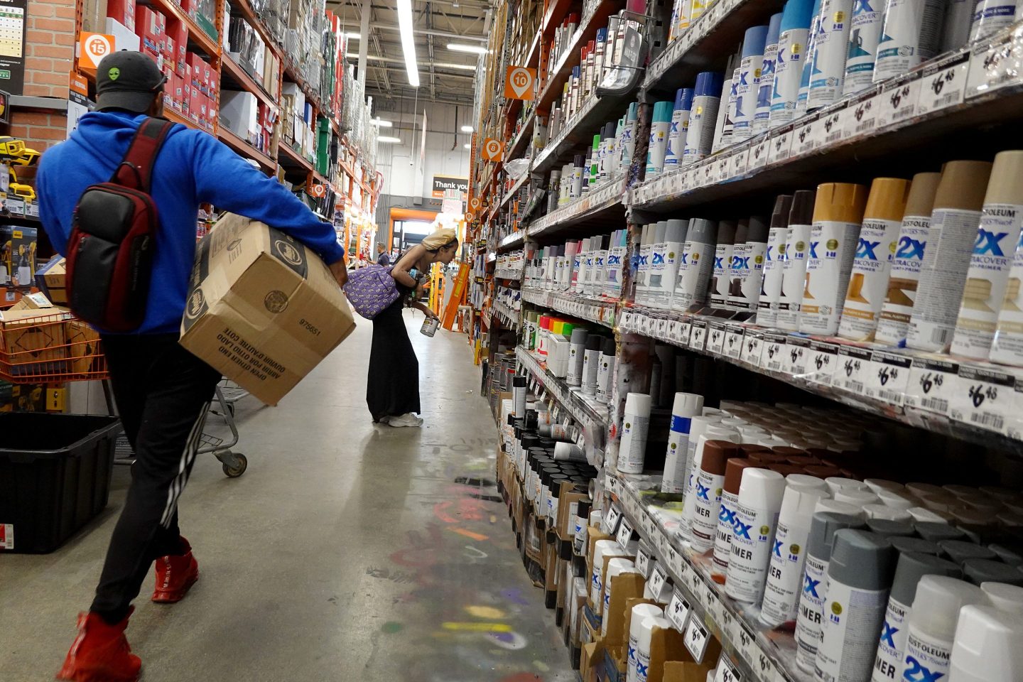 Home Depot projects a downturn in sales amid high interest rates.