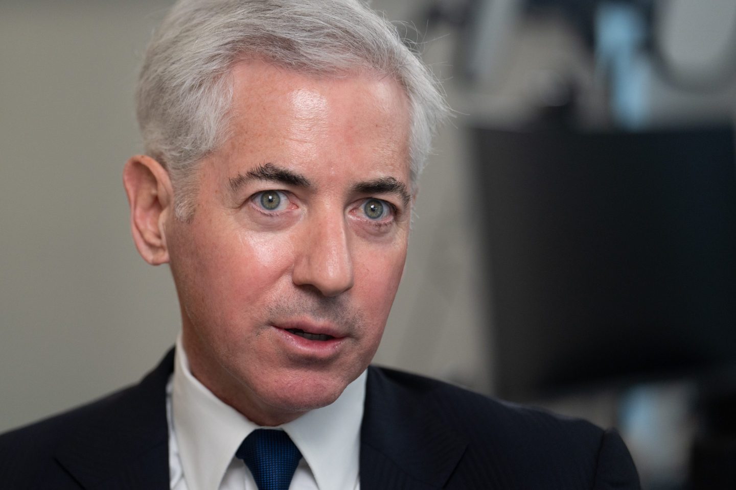 Bill Ackman, CEO of Pershing Square Capital Management, speaks during an interview for an episode of "The David Rubenstein Show: Peer-to-Peer Conversations" in New York, on Nov. 28, 2023.