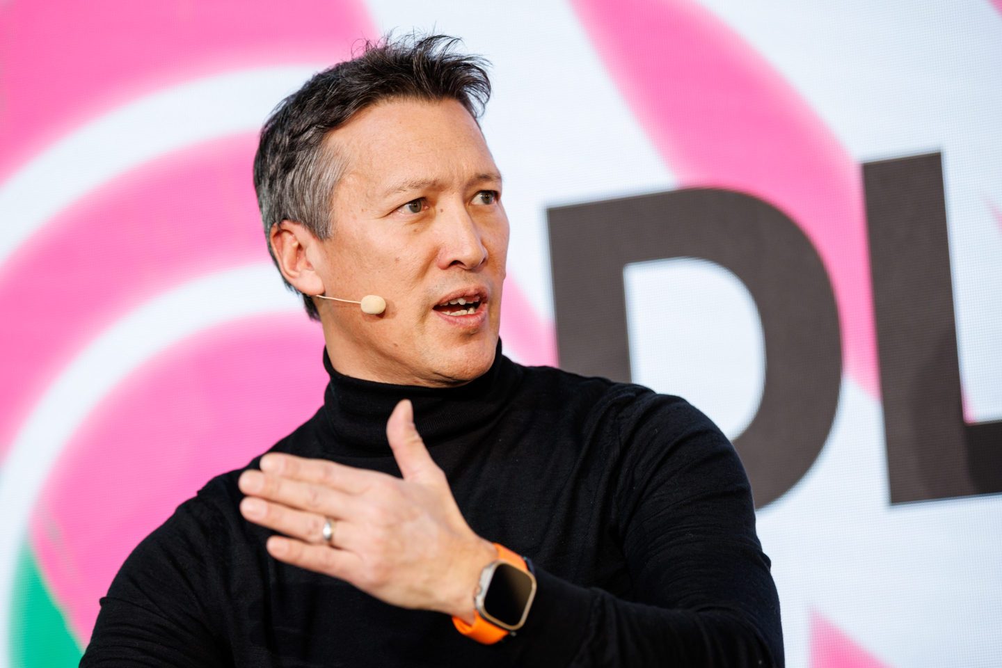 12 January 2024, Bavaria, Munich: Dirk Hoke, CEO of Volocopter, speaks at the Digital Life Design (DLD) innovation conference. DLD is a conference on internet trends and developments in digitalization. Photo: Matthias Balk/dpa (Photo by Matthias Balk/picture alliance via Getty Images)