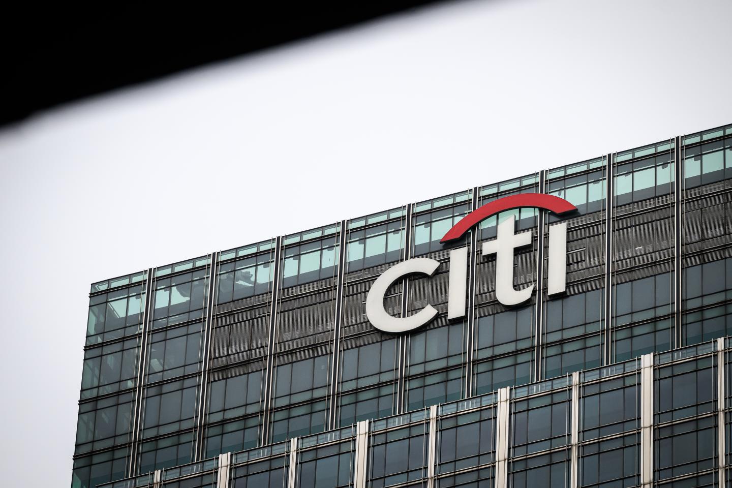 Picture of Citigroup office at Canary Wharf in London.