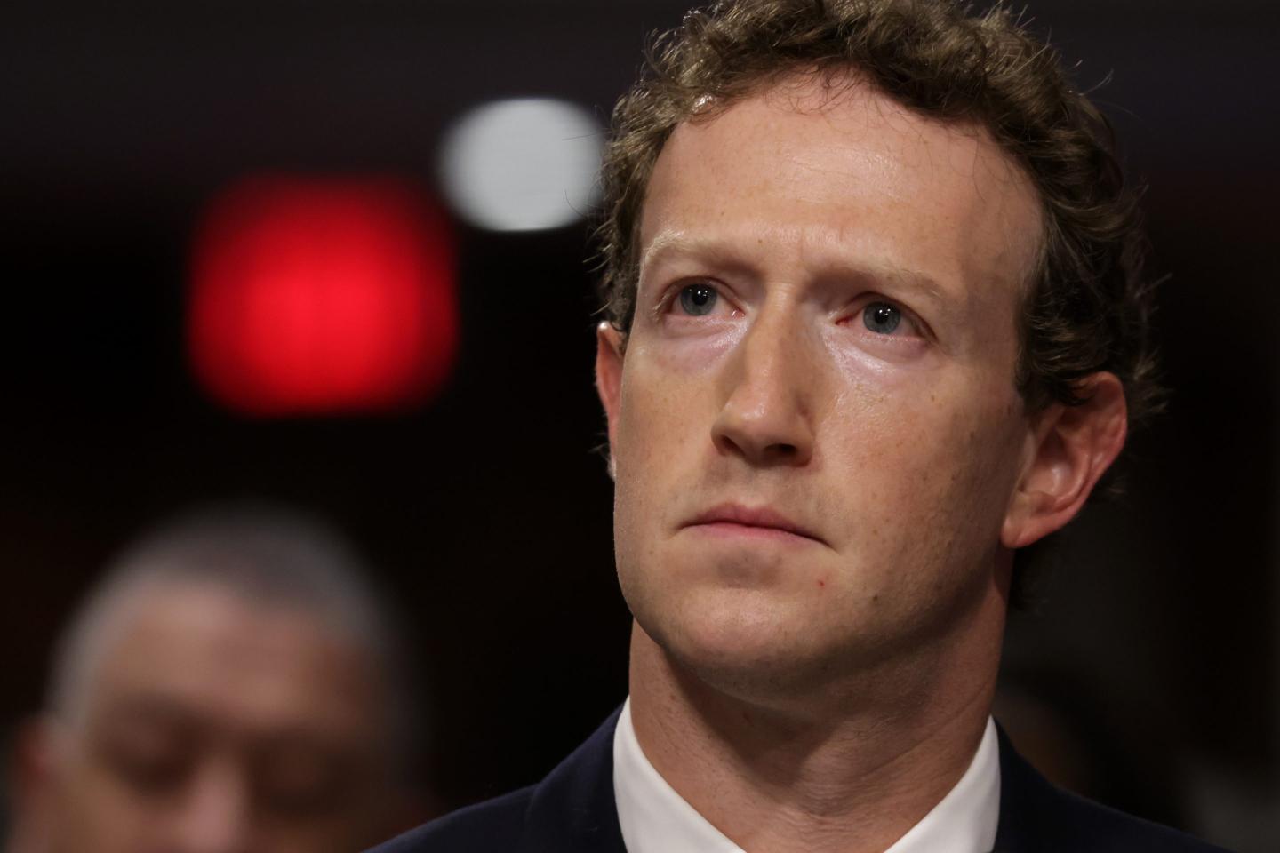 WASHINGTON, DC - JANUARY 31: Mark Zuckerberg, CEO of Meta testifies before the Senate Judiciary Committee at the Dirksen Senate Office Building on January 31, 2024 in Washington, DC. The committee heard testimony from the heads of the largest tech firms on the dangers of child sexual exploitation on social media. (Photo by Alex Wong/Getty Images)