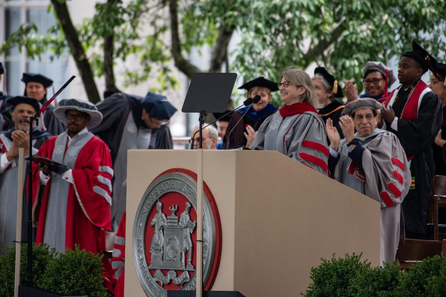 MIT president Sally Kornbluth speaks at 2024 graduation ceremony.