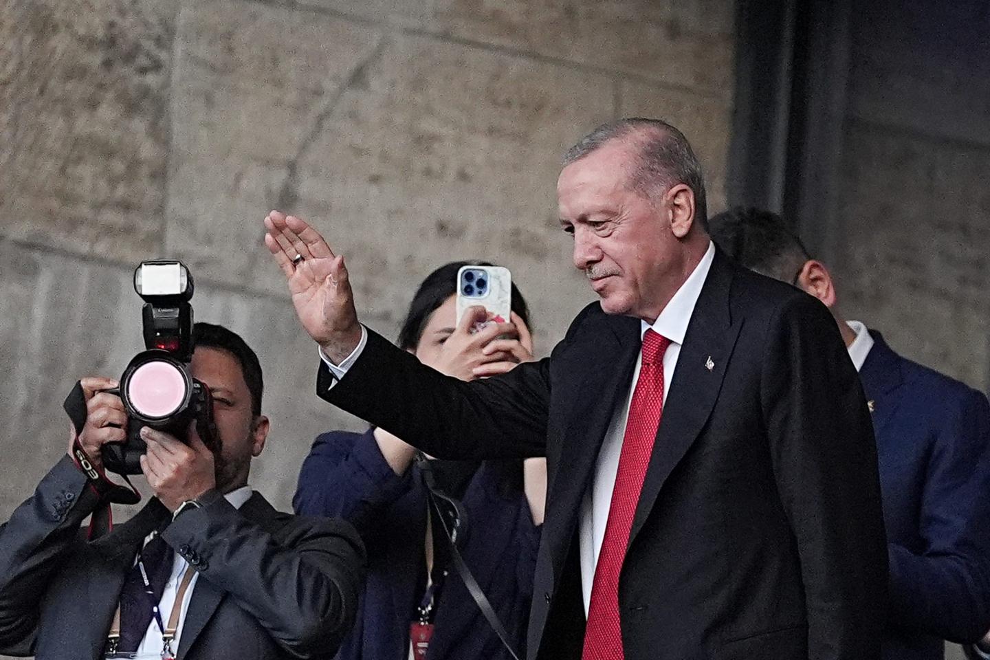 Recep Tayyip Erdogan of Turkey seen during the UEFA EURO 2024 match between Netherlands and Turkey at Olympiastadion in Berlin.