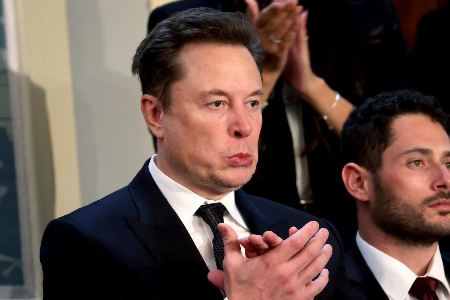 Elon Musk, chief executive officer of Tesla Inc., during a joint meeting of Congress with Israeli Prime Minister Benjamin Netanyahu at the US Capitol.