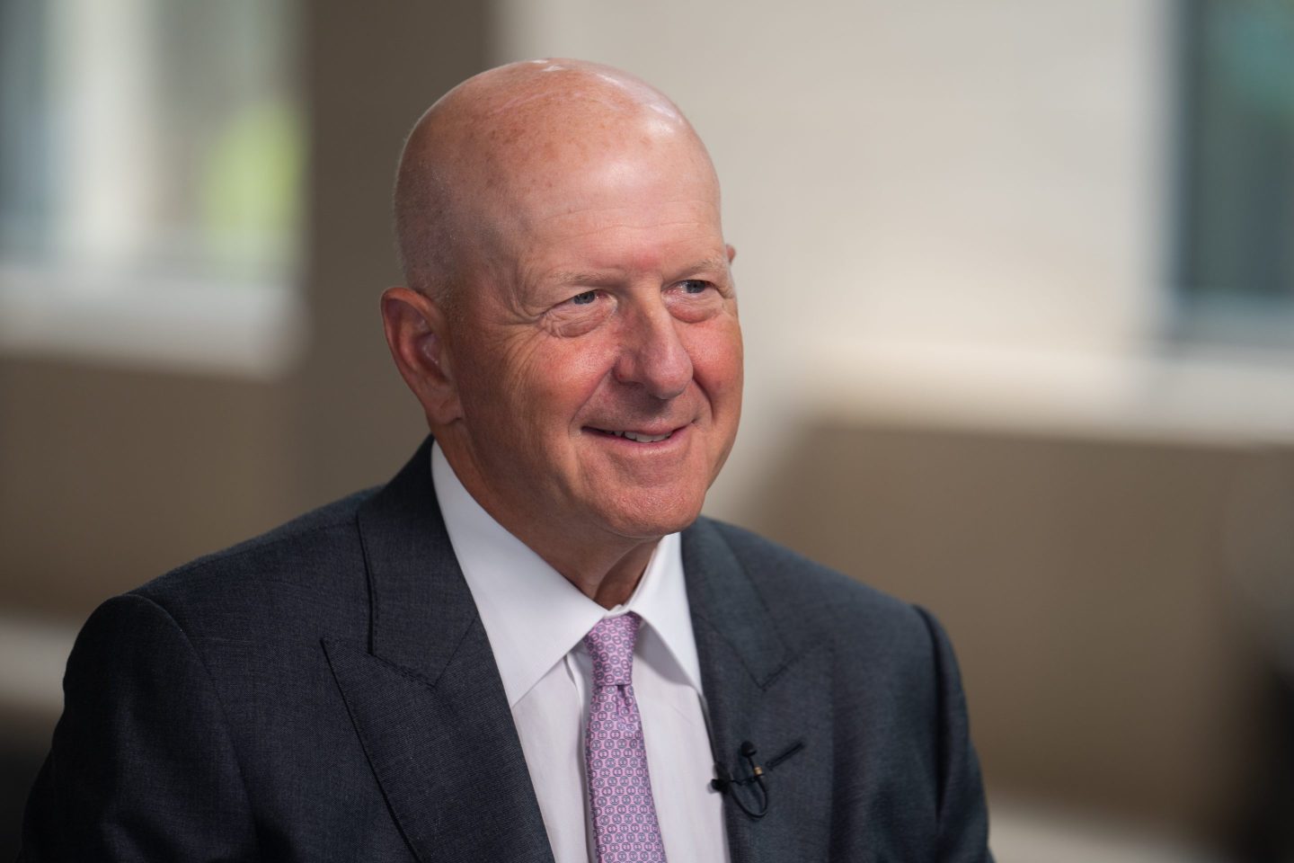 David Solomon, chief executive officer of Goldman Sachs Group Inc., during an interview for an episode of "The David Rubenstein Show: Peer-to-Peer Conversations" in New York, US, on Tuesday, Aug. 6, 2024. Goldman shares have rallied 31% this year to a fresh record high, bolstered by strong trading revenues and banking fees. Photographer: Jeenah Moon/Bloomberg via Getty Images