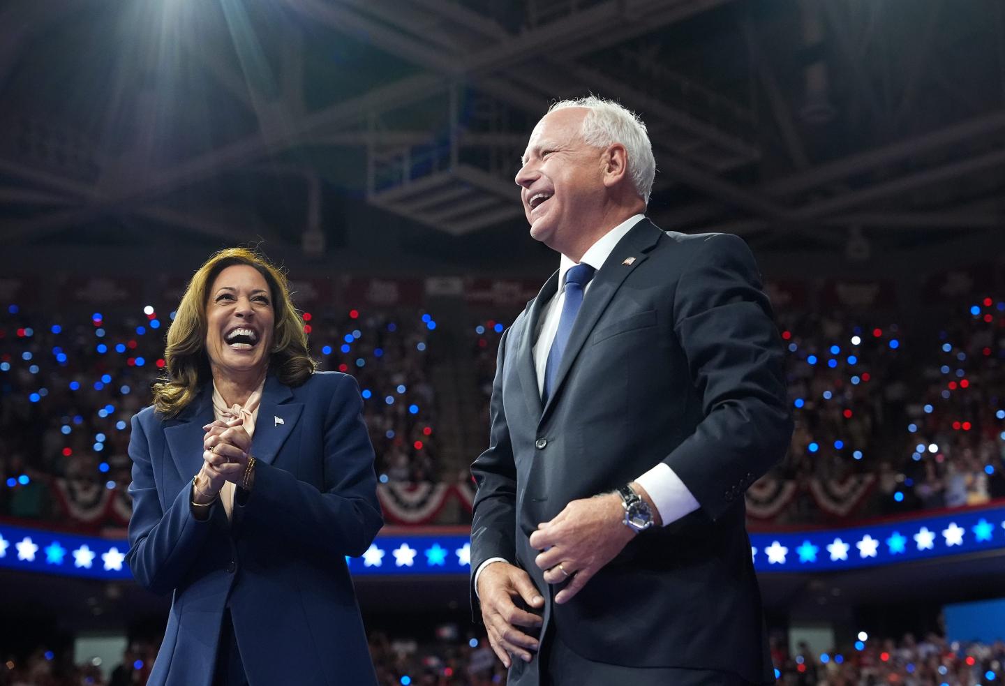 Kamala Harris and Tim Walz