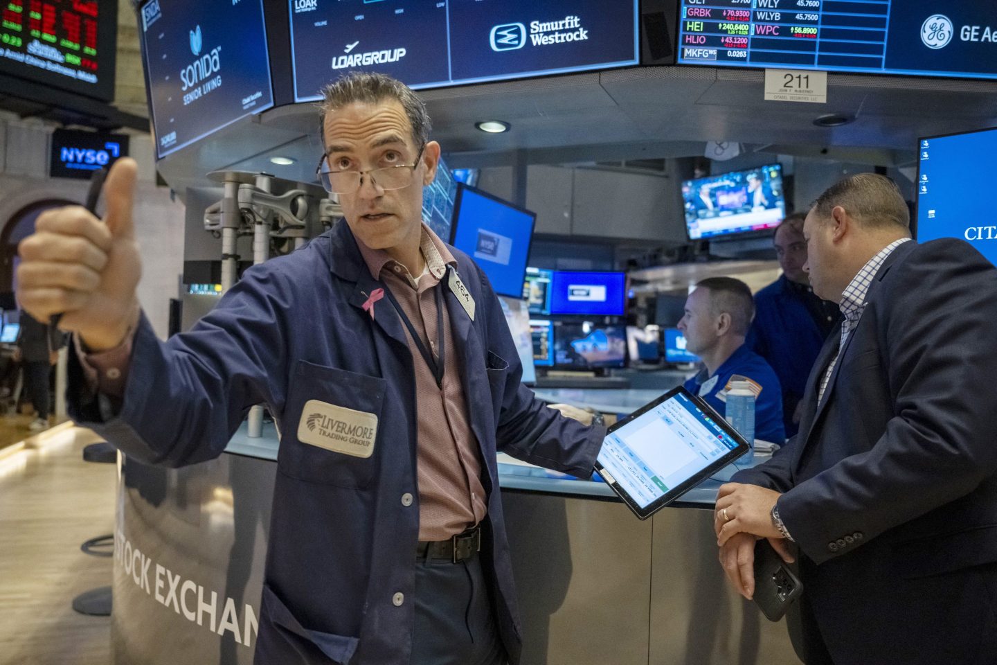 Traders on the floor of the New York Stock Exchange, Aug. 16, 2024.