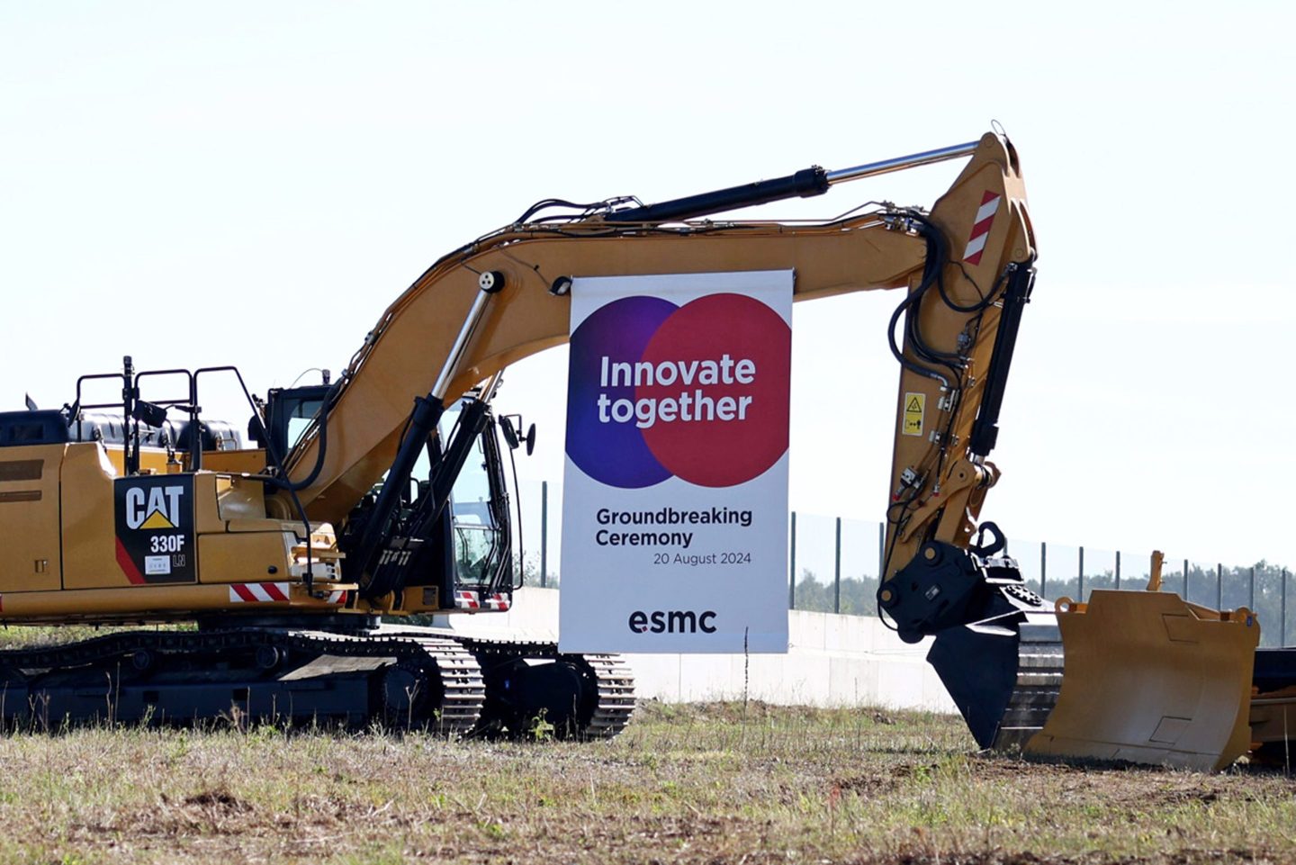 Heavy construction machinery in place ahead of the ground-breaking ceremony for the new European Semiconductor Manufacturing Co. (ESMC) plant in Dresden, Germany, on Tuesday, Aug. 20, 2024. The European Union approved a 5 billion ($5.5 billion) German subsidy for TSMC's plan to built a chip plant in eastern Germany in partnership with Infineon Technologies AG, NXP Semiconductors NV and Robert Bosch GmbH. Photographer: Liesa Johannssen/Bloomberg via Getty Images