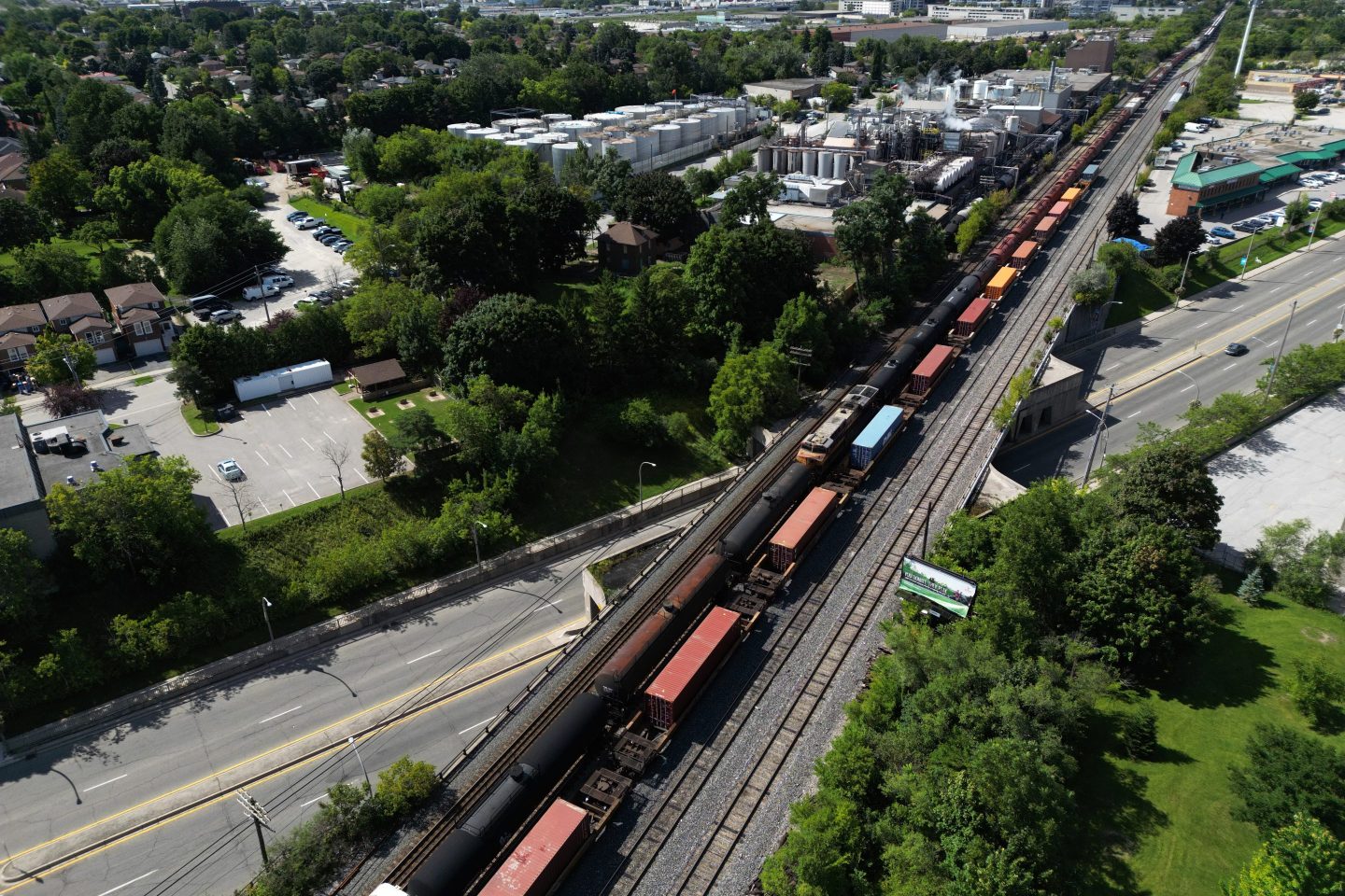 Rail cars outside the Canadian Pacific Railway Toronto Yard in Toronto