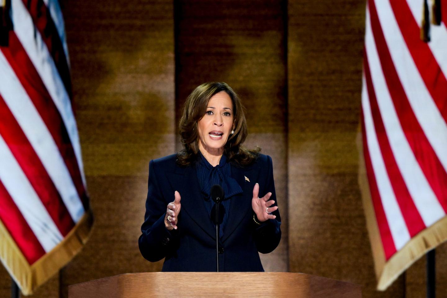 Kamala Harris becomes the first woman of color to accept the nomination for president