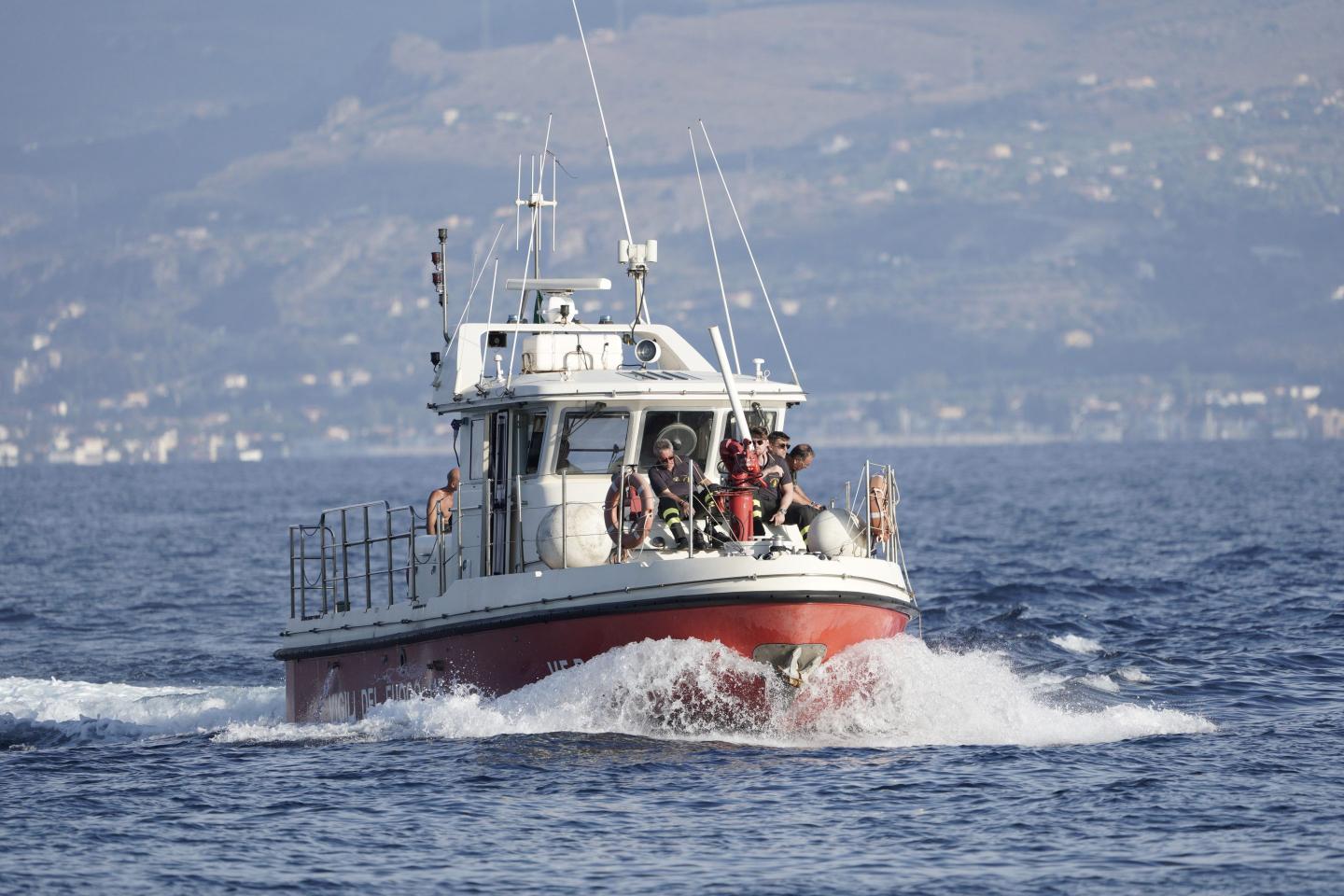 A rescue boat in the water