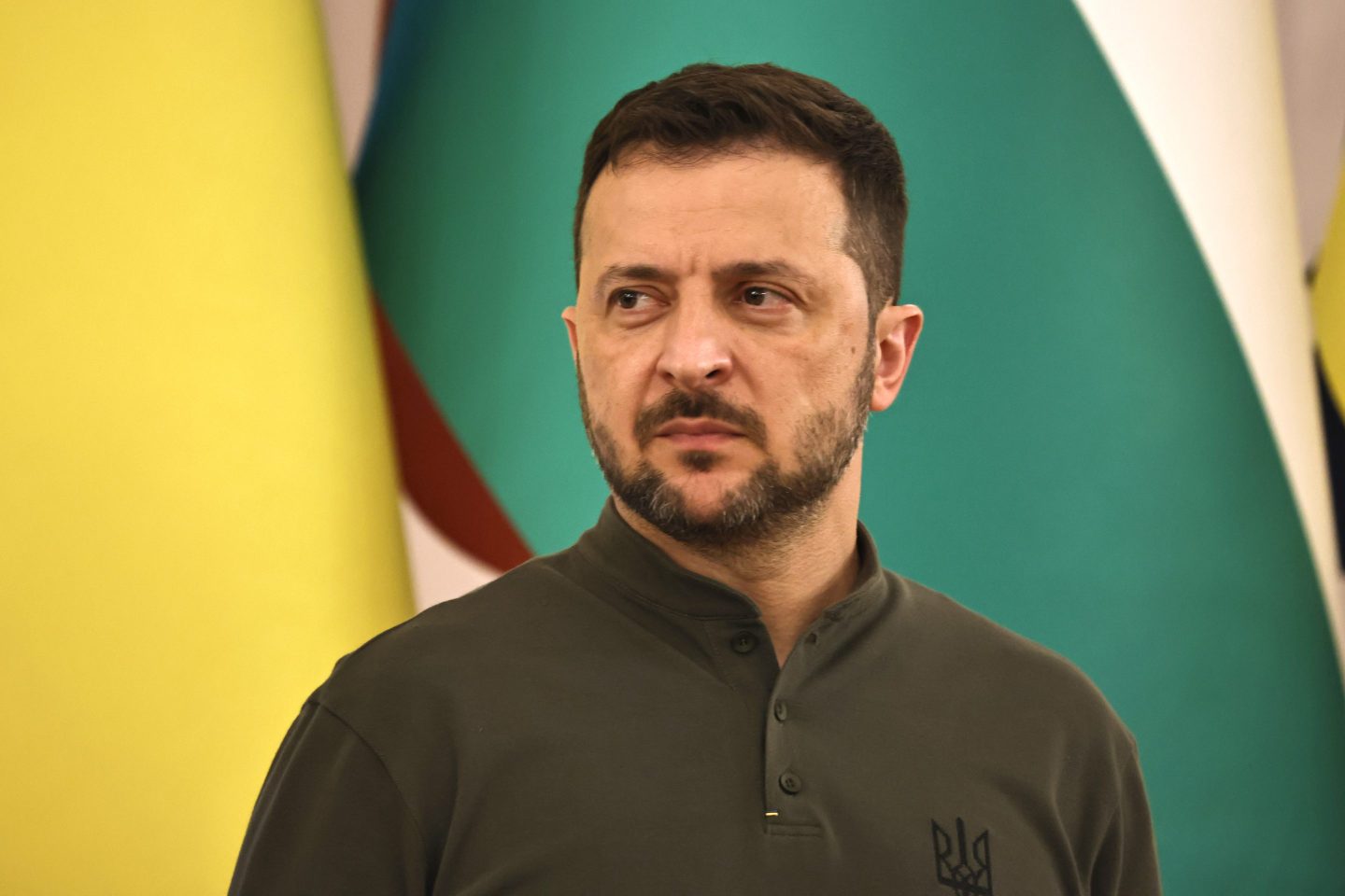 Ukrainian President Volodymyr Zelenskyi during a meeting with Indian Prime Minister Narendra Modi in Kyiv on Friday.