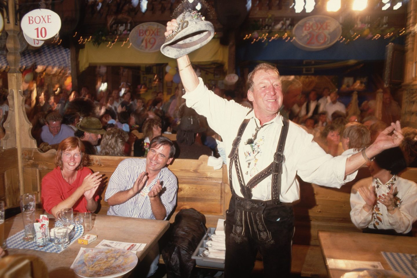 Germans celebrating Oktoberfest.