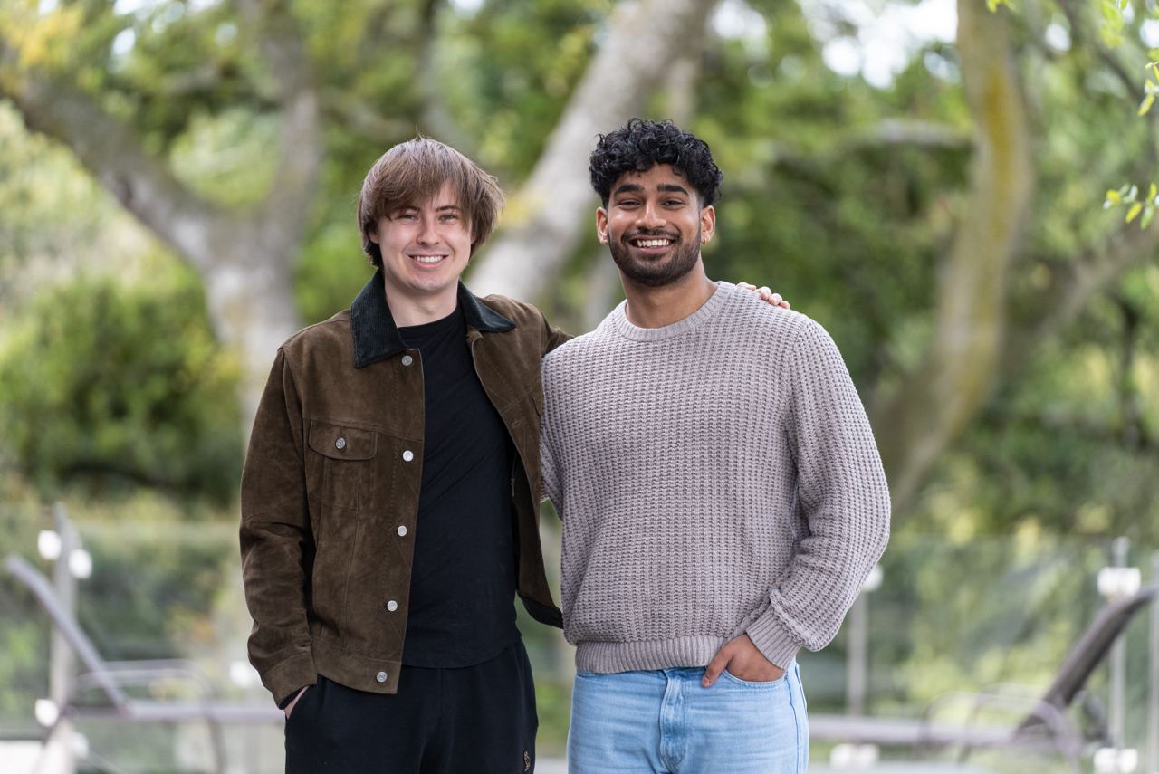 Gen Z tech entrepreneurs Cooper Scanlon and Rushi Manche, cofounders of Movement Labs.