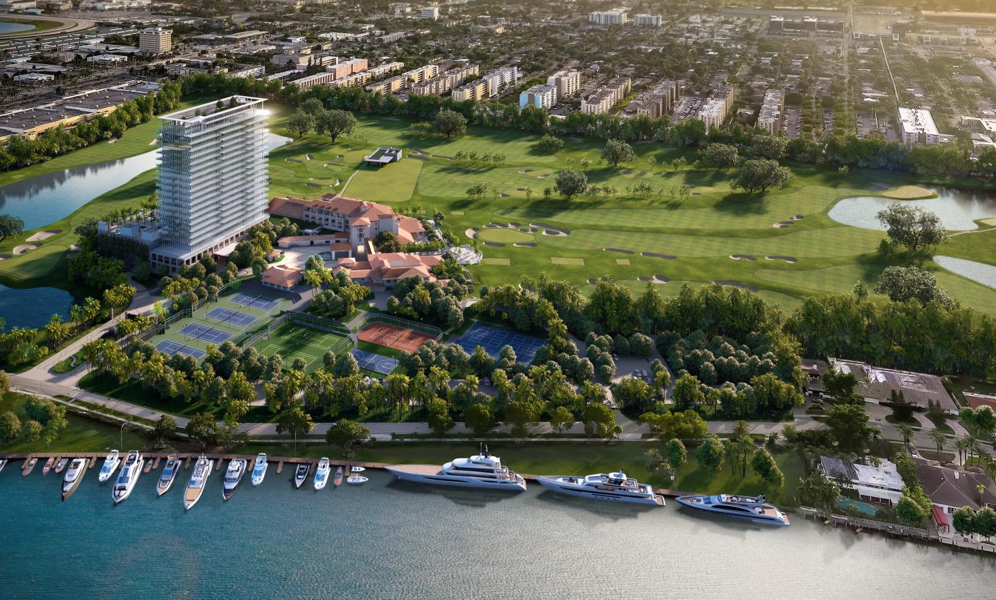 Aerial view of Shell Bay Marina