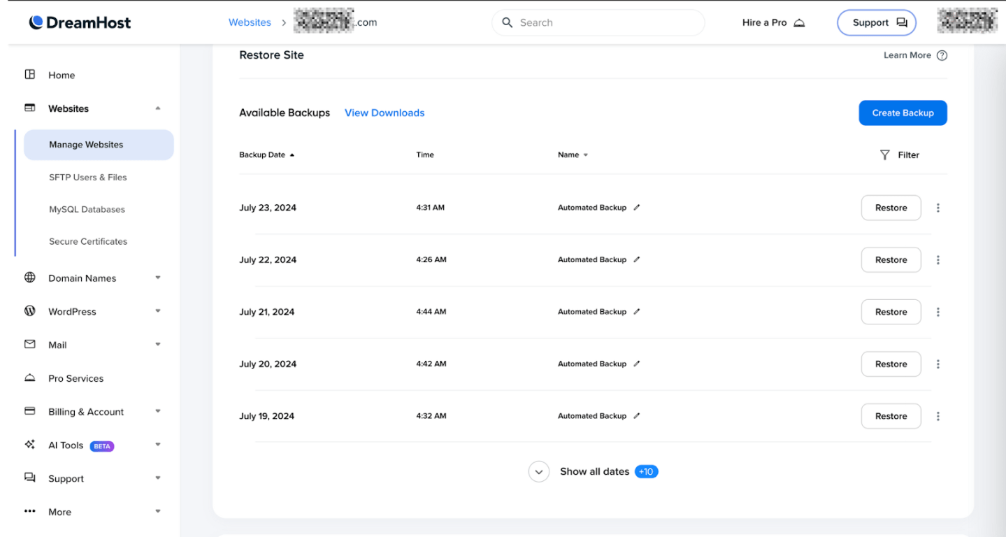 DreamHost platform and customer support