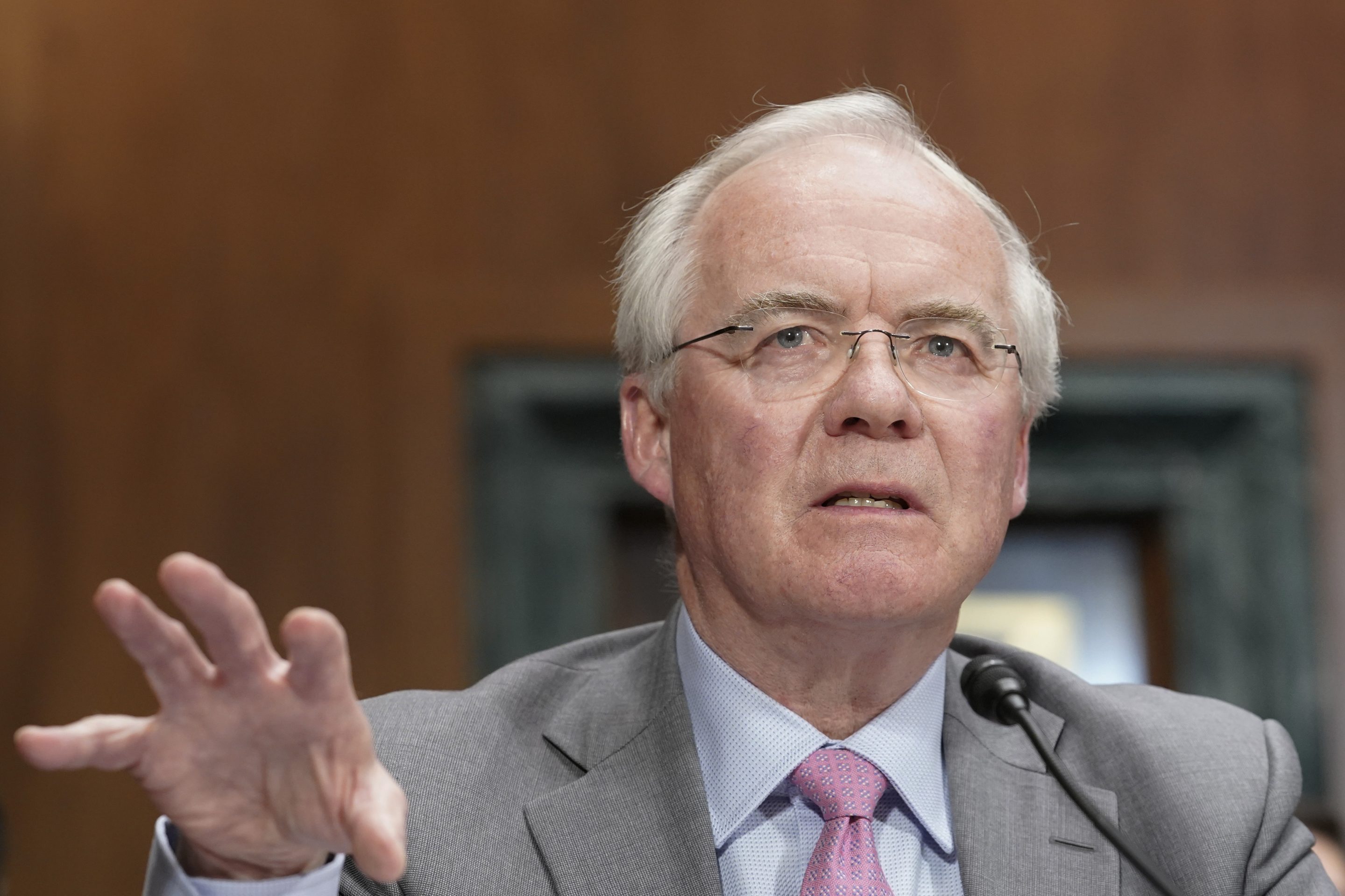 Kroger CEO William Rodney McMullen speaks during a Senate Judiciary Subcommittee on Competition Policy, Antitrust, and Consumer Rights hearing on the proposed Kroger-Albertsons grocery store merger on Nov. 29, 2022, in Washington.