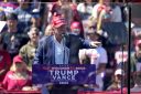 Trump speaking at podium