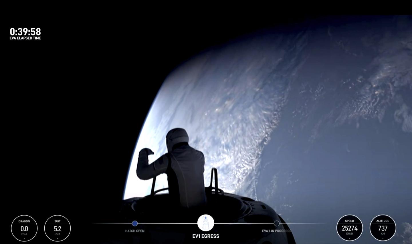 astronaut emerges from space capsule