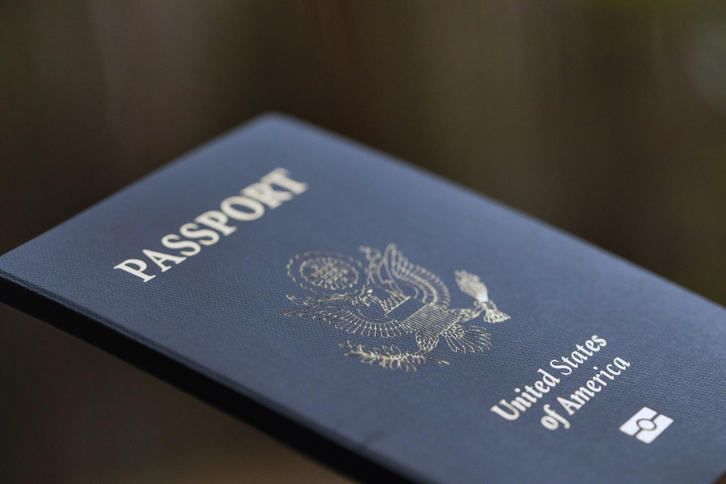 The cover of a U.S. Passport is displayed