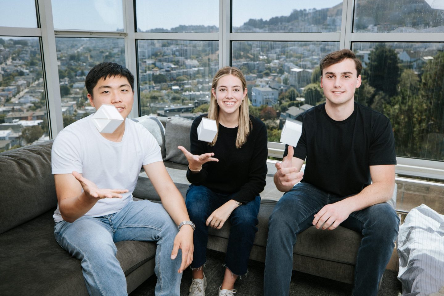 Anna Monaco, founder and CEO of Paradigm, with founding team members June Lee (l) and Michael Alfano (r).