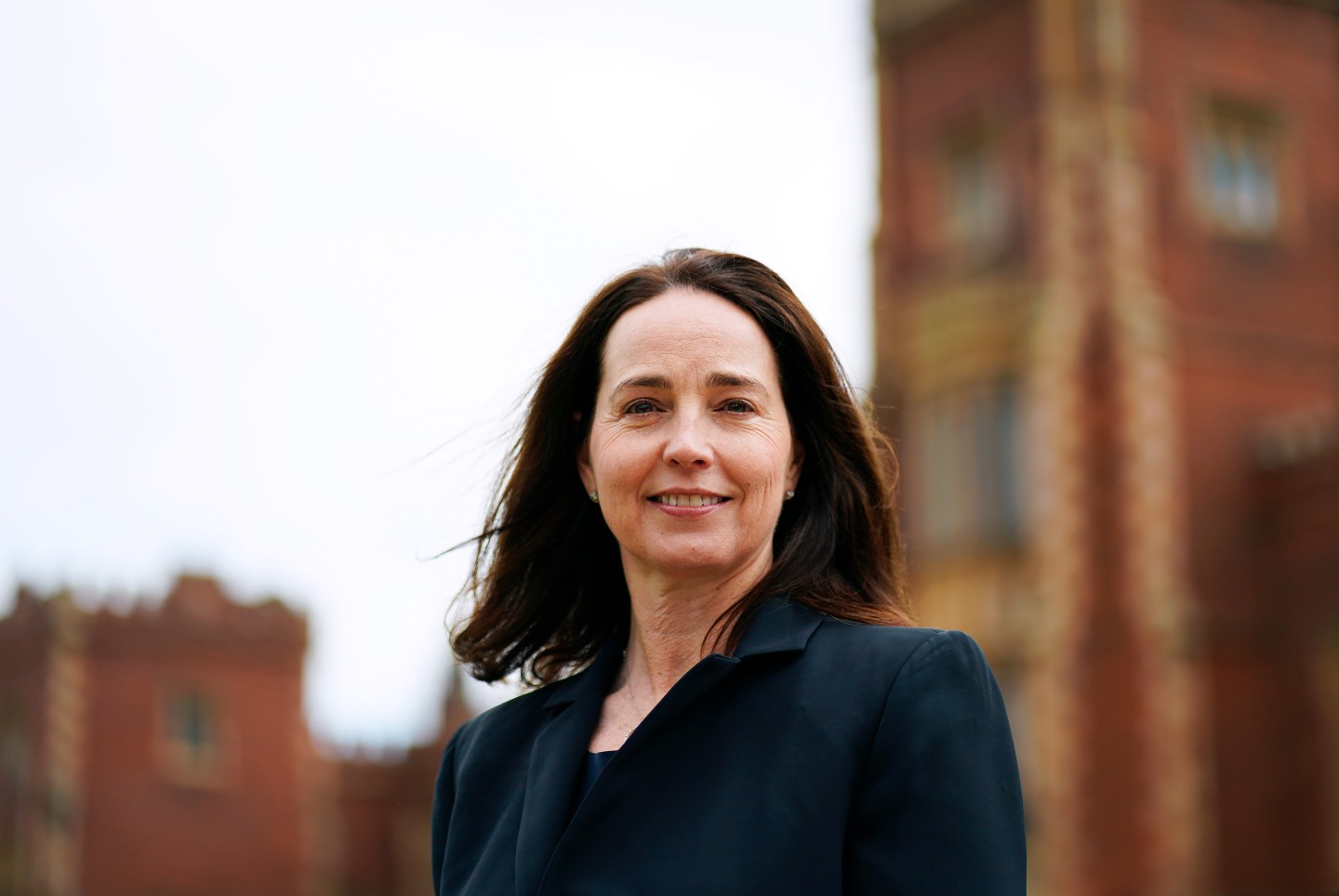 Sarah Friar at Queen's University Belfast in April 2023.