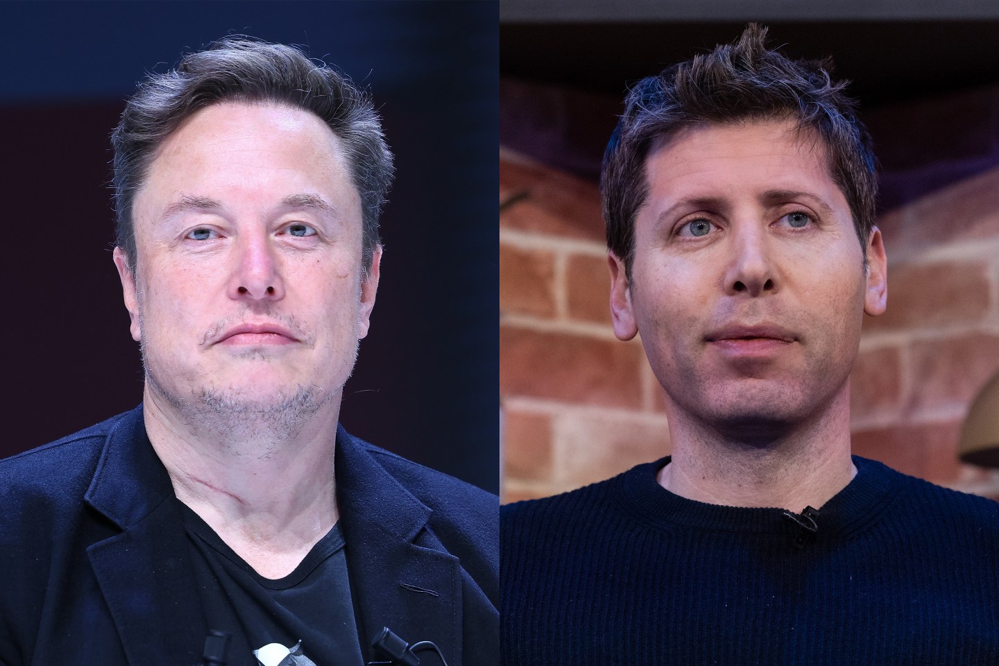 Tesla CEO Elon Musk and OpenAI CEO Sam Altman.