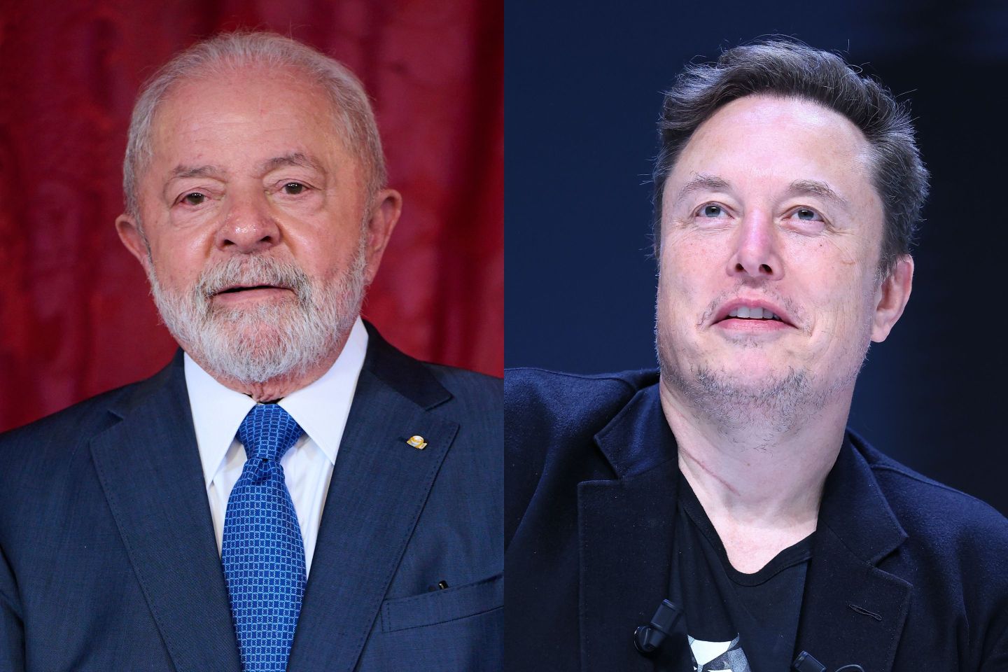 Luiz Inacio Lula da Silva (left); Elon Musk (right)