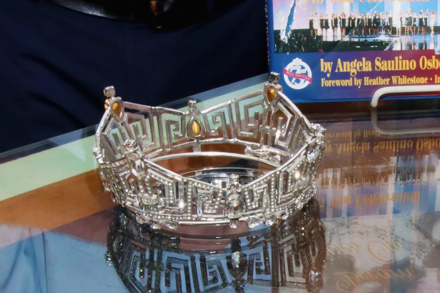A Miss America crown on display at Schoppy's Trophies on Nov. 7, 2020 in Linwood, N.J.
