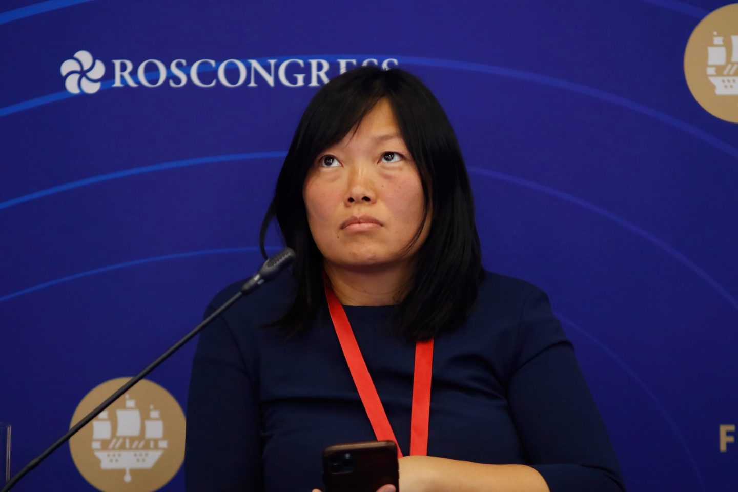 Tatyana Bakalchuk, General Director, Wildberries seen during the St. Petersburg International Economic Forum, Business programme on "Russia's Golden Era for E-Commerce".