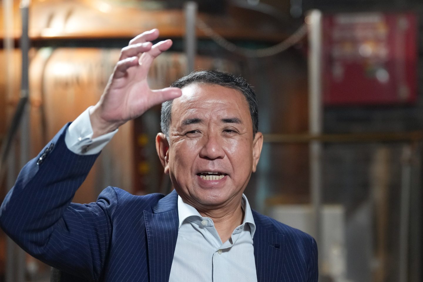 Atsushi Katsuki, chief executive officer of Asahi Group Holdings Ltd., during an interview in Tokyo, Japan, on Thursday, Aug. 17, 2022.