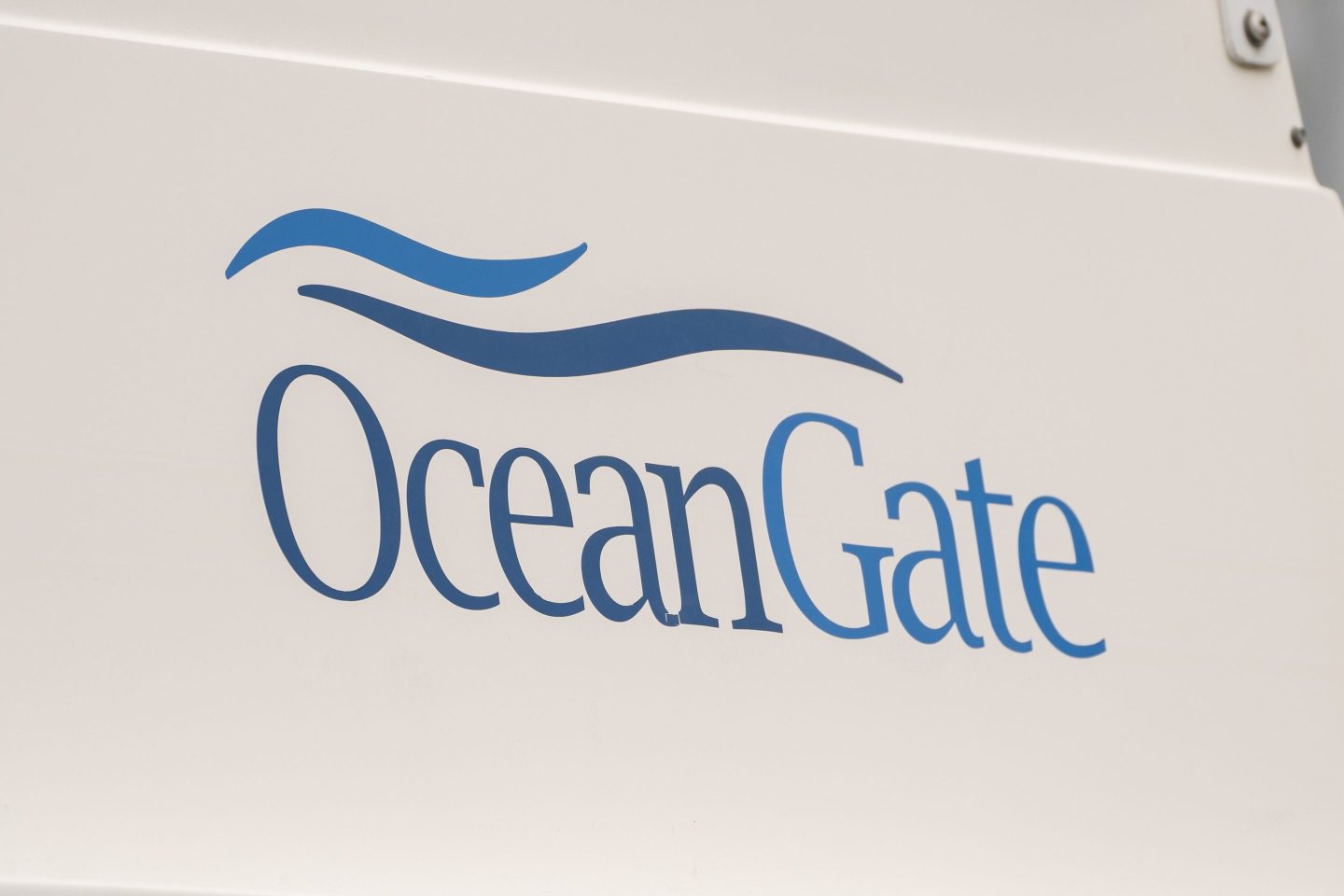 The OceanGate logo is seen on a vessel