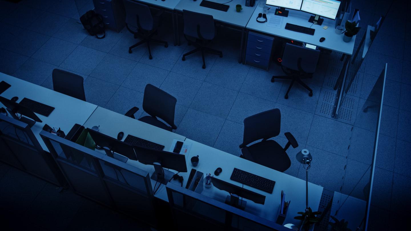 Dark empty office building.